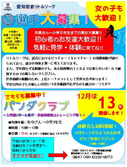 2021年度　尾張ブロック秋季　マイナー育成大会